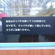 ハチミツ工場に併設・朝倉の三連水車が近くに。