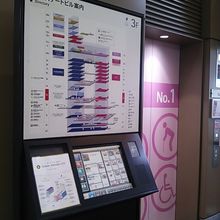 三階の入り口近くのエレベーター