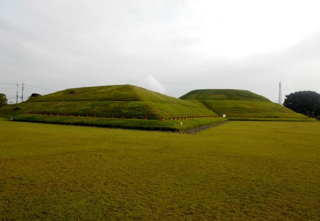 愛知県内で2番目に大きい前方後円墳がみられる犬山市南部の公園