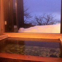 お風呂から見える雪景色