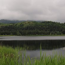 利尻山は厚い雲の中　
