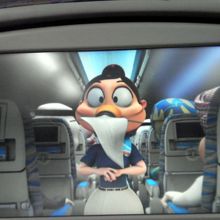 機内デモンストレーションはかなり面白いＴＶアニメ。