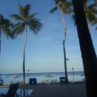 プライベートビーチのすぐそばにプール、その横にジャグジー