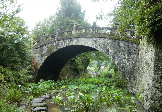八天神社の石造眼鏡橋です