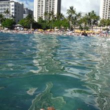 海から撮った、ワイキキホテル群！！