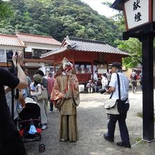 山口の祇園祭りは大天狗のお面だけど、こちらは天狗さん