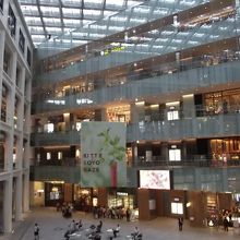 ２階から見た中央部の吹き抜け