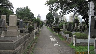 明治期の著名人のお墓が多い、古い都営の霊園です。