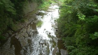 滑川に架かる東勝寺橋・昼でも暗い