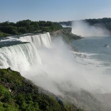 手前がアメリカ滝、向こうがカナダ滝