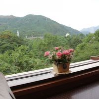 朝食のテーブルからの景色