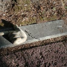 お庭の道案内。おもしろい。