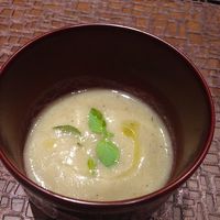 焼きなすのすり流し。なんと「焼きなす」という品種なんだそう。