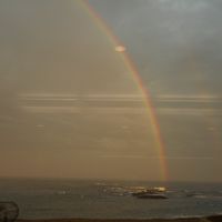 夕食中レストランから「虹」を見ることができました。