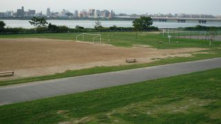 淀川の１番西（下流）にある河川敷の公園