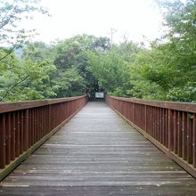 日本一大きな木製トラス橋「木精橋」。小野洞砂防光園はこの先。