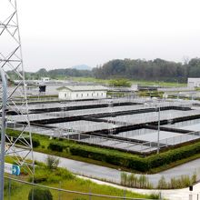 木精橋からの犬山浄水場の眺め。