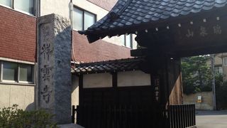 広尾商店街の突き当たりに立派な山門があります