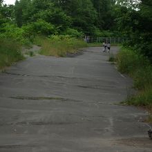 北口の入り口付近。このカーブの先から木道が始まります。