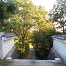 境内からの帰り道の参道の景観。