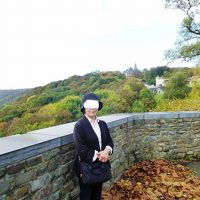 要塞跡から古城ホテルを望む：中央上に