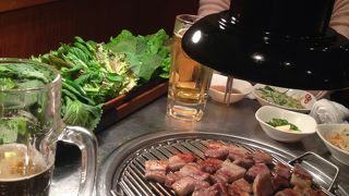 野菜食べ放題のサムギョプサル