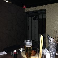 個室はこんな感じ