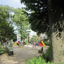 公園内９−遊戯施設で遊ぶ子ども