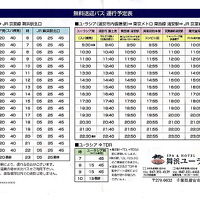 無料送迎バス　運行予定表