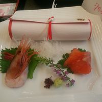 お祝いなので水引でお刺身が登場