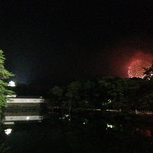 彦根城と花火