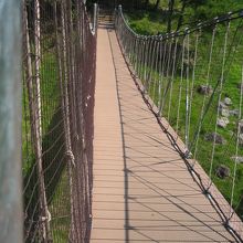 広場とジップライン場をつなぐ吊り橋