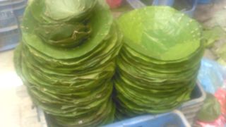 白い小さなストゥーパのもと