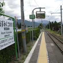 まっすぐな線路が続きます