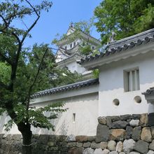 西門外から天守を見るとこんな感じ