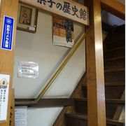 小さな資料館。無料見学できます。