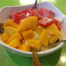 マンゴーとスイカのカキ氷