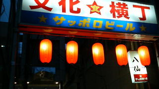 アーケード街の脇道に延びる昔ながらの飲み屋街