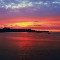 海峡の日没は本当に美しい