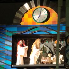 からくり時計。神楽のようです。