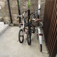 ホテルのレンタル自転車です、子供用や補助いす付きも有ります