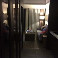 廊下の左に大きなタンスとクローゼット。奥はリビング！！シック