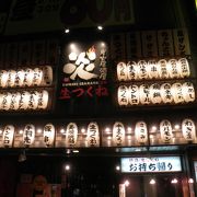 提灯の看板の居酒屋