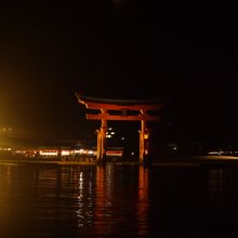 夜に屋形船から