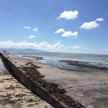 お昼時の干潮時の西桟橋。