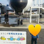 子供に飛行機を見せに