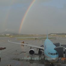 インチョン空港での虹