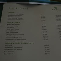 スパメニューの一部