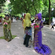 メイク後写真撮影してました