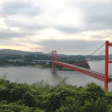 平戸島と平戸大橋。